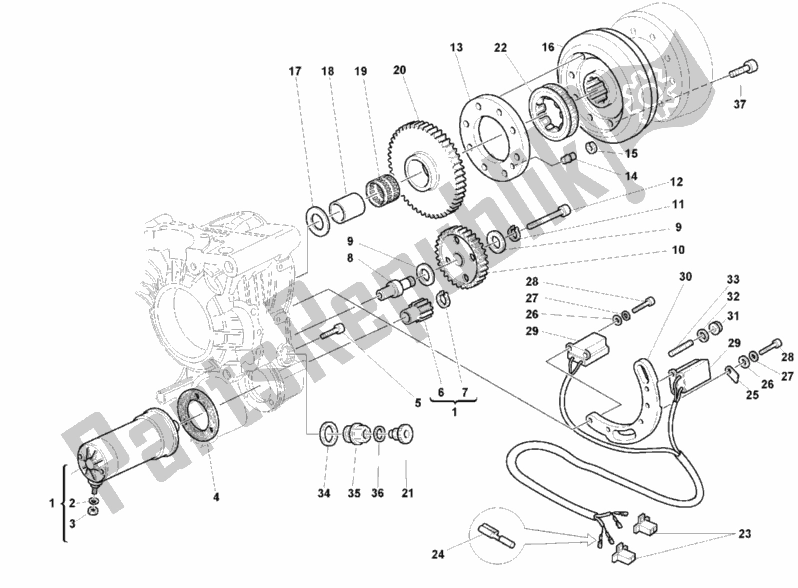 All parts for the Generator - Starting Motor of the Ducati Monster 900 City 1999